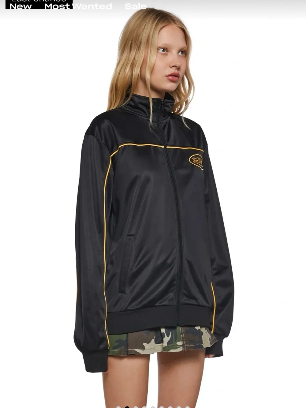 Von Dutch Black Jacket with Yellow Logo Piping - Picture 3 of 7
